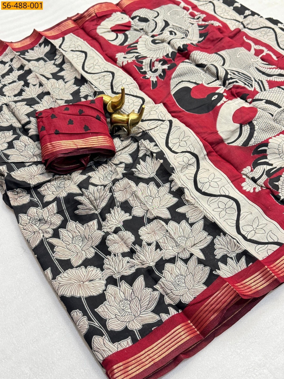 Black Fancy Mangalagiri silk sarees