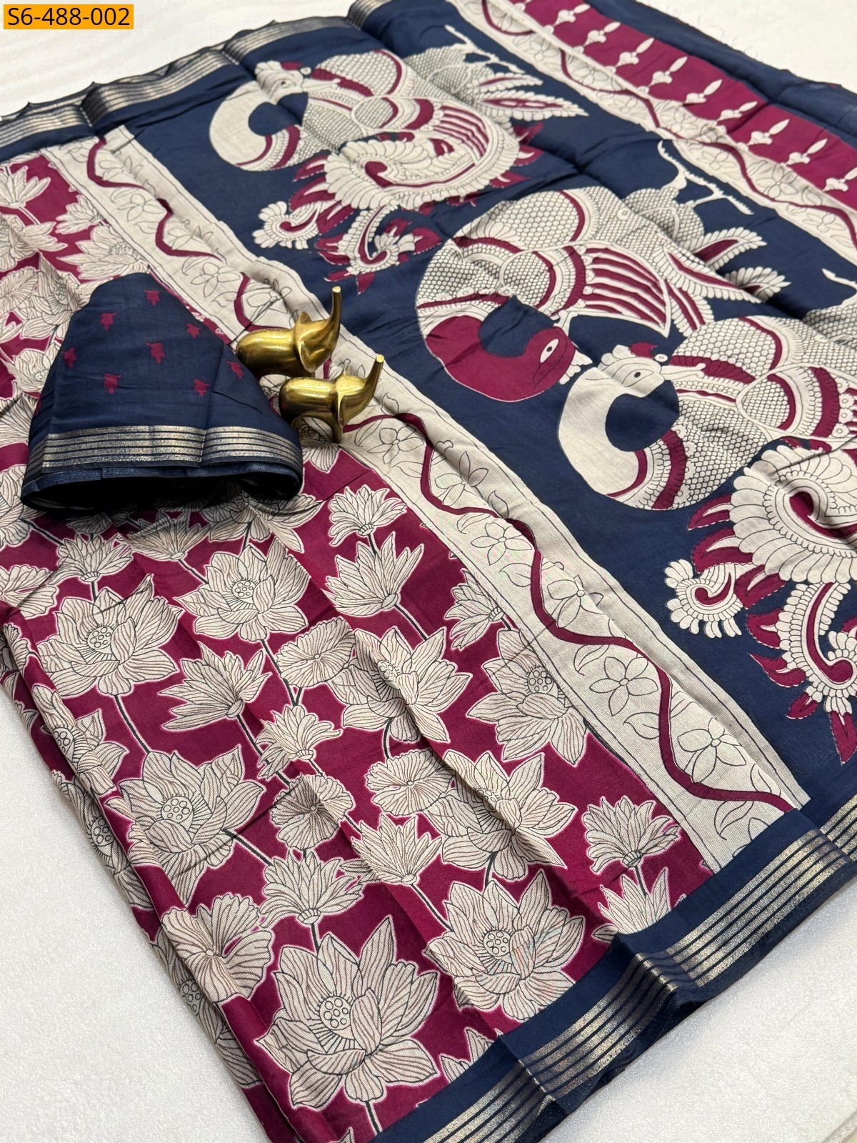 Wine Fancy Mangalagiri silk sarees