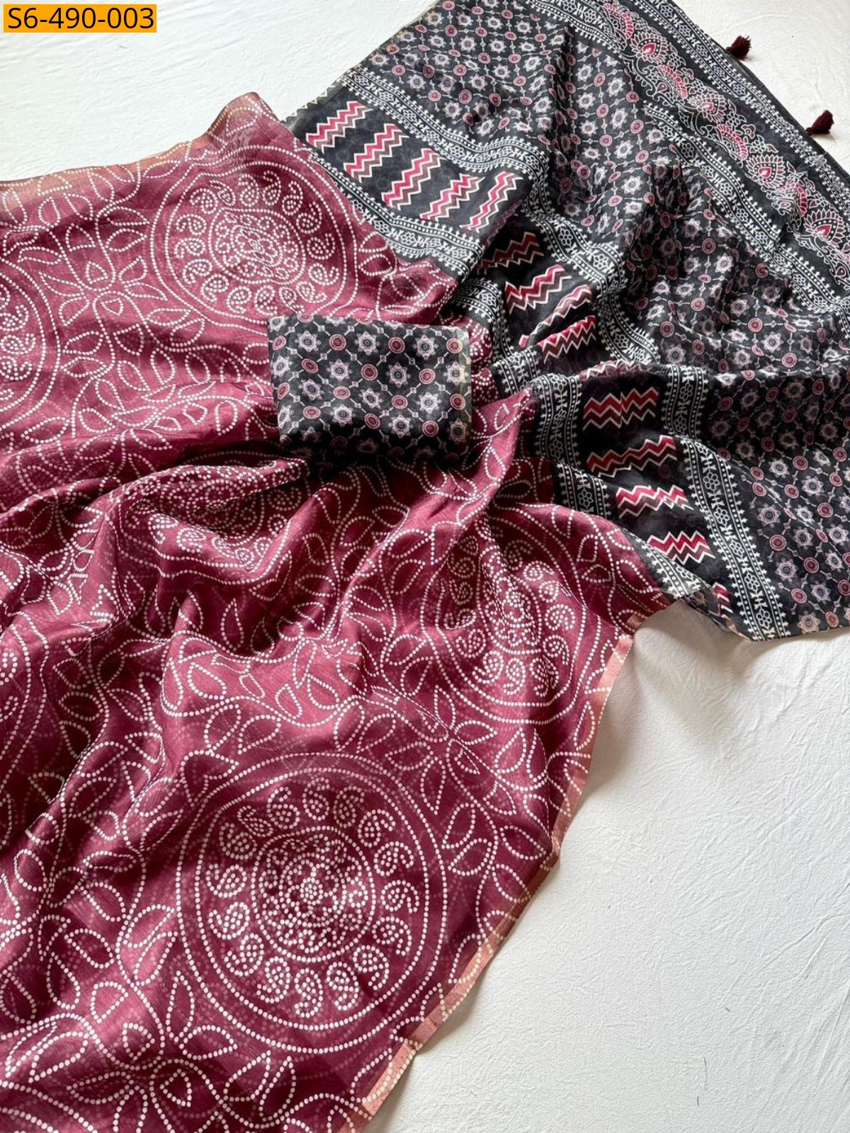 Maroon Fancy Chanderi Cotton Silk  Saree