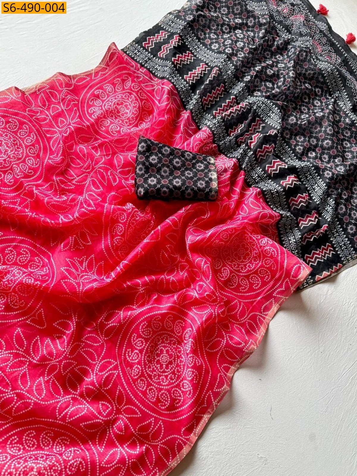 Pink Fancy Chanderi Cotton Silk  Saree