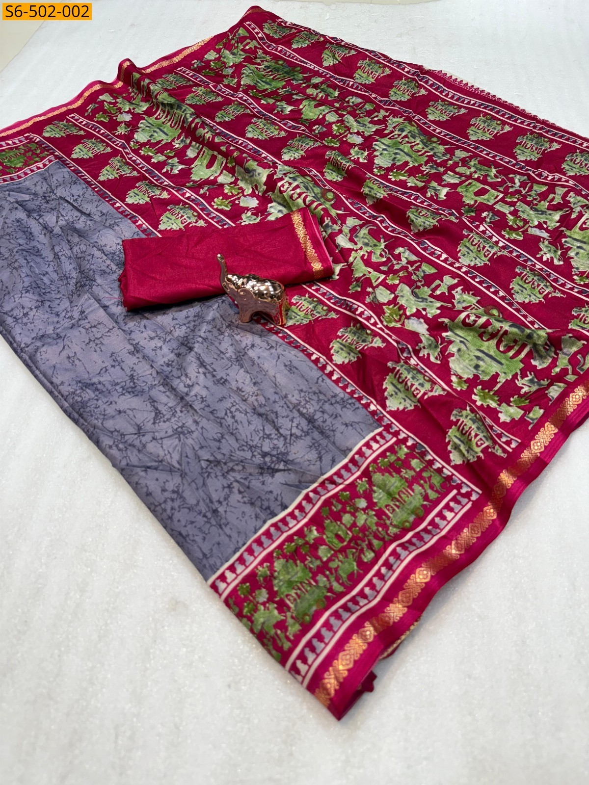 Purple Fancy Dola Silk saree