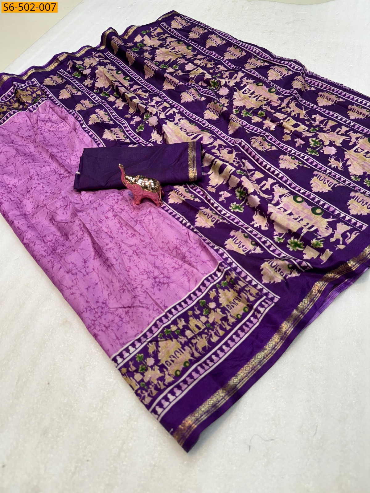 Pink Fancy Dola Silk saree