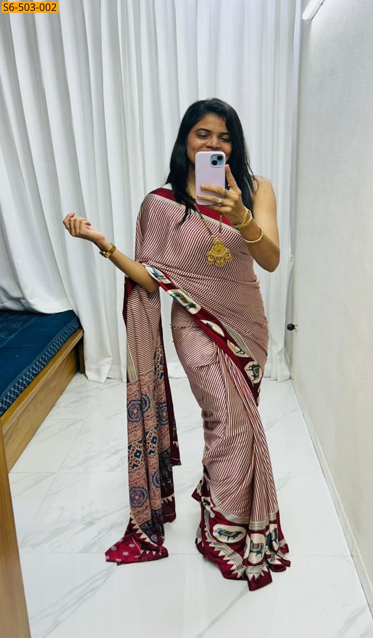 Red Fancy  Gajji Soft  Silk saree