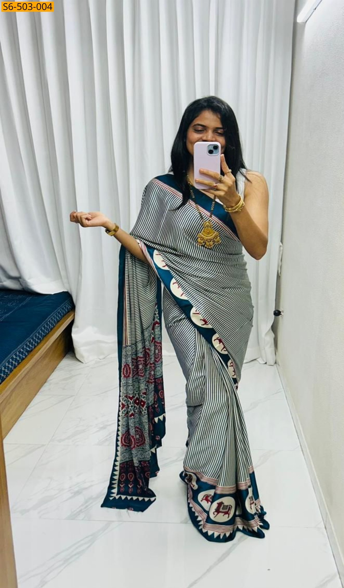 Morpitch Fancy  Gajji Soft  Silk saree