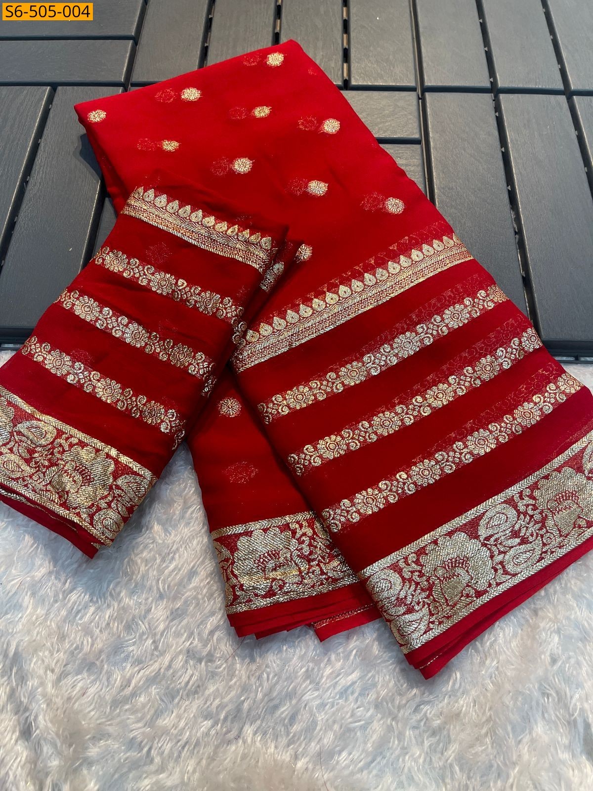 Red Fancy Viscose Georgette saree