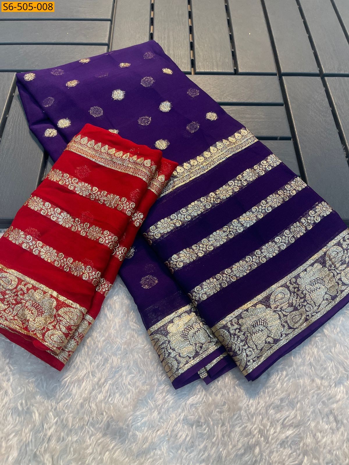 Violet Fancy Viscose Georgette saree