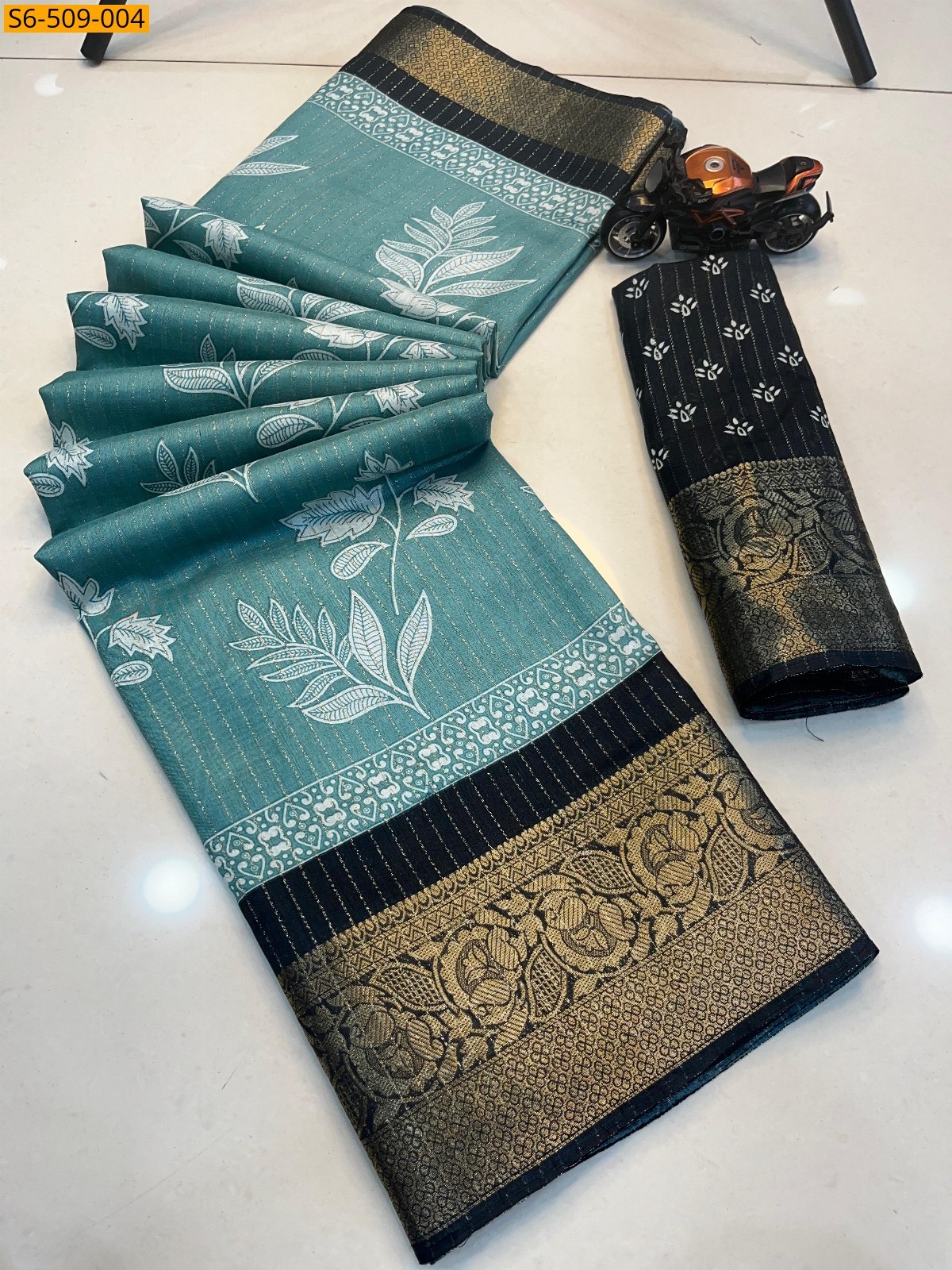 Sea Blue Fancy Rekko Silk Sarees