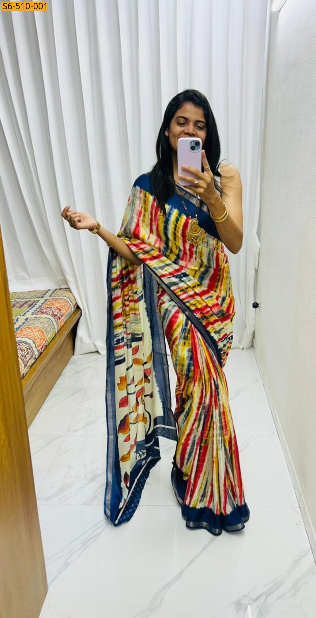 Multi Color Fancy Mul Mul Cotton Saree