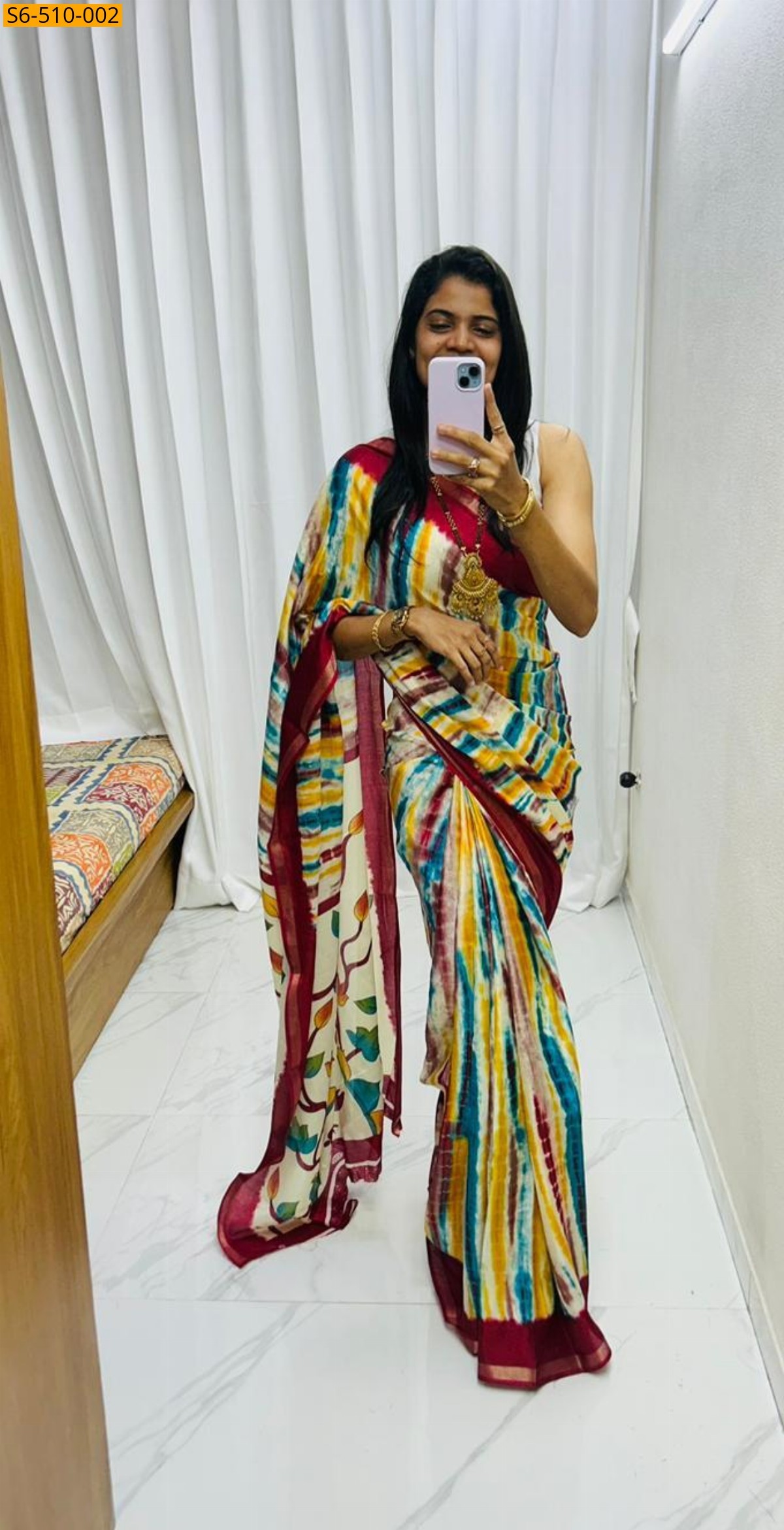 Multi Color Fancy Mul Mul Cotton Saree