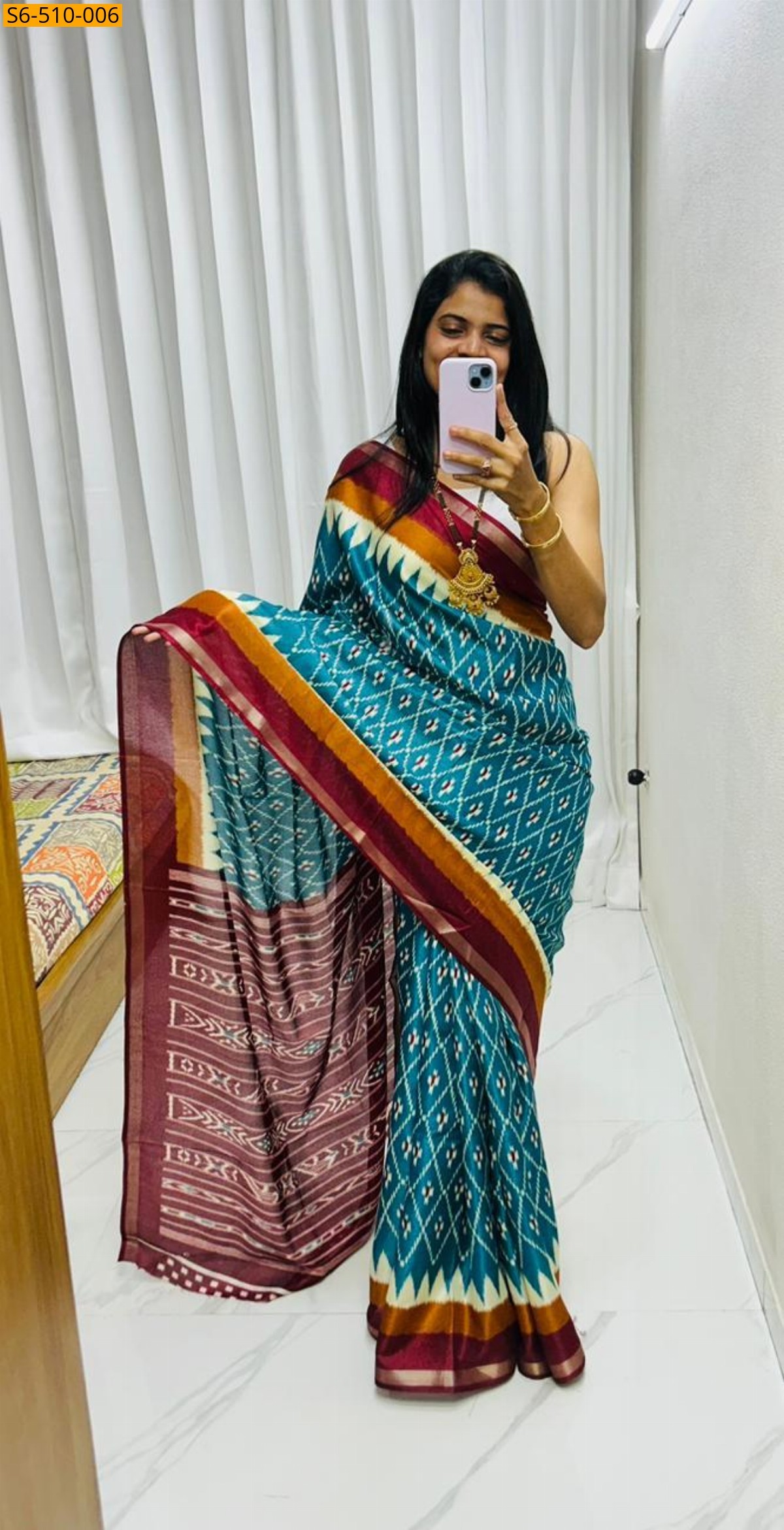 Blue Fancy Mul Mul Cotton Saree