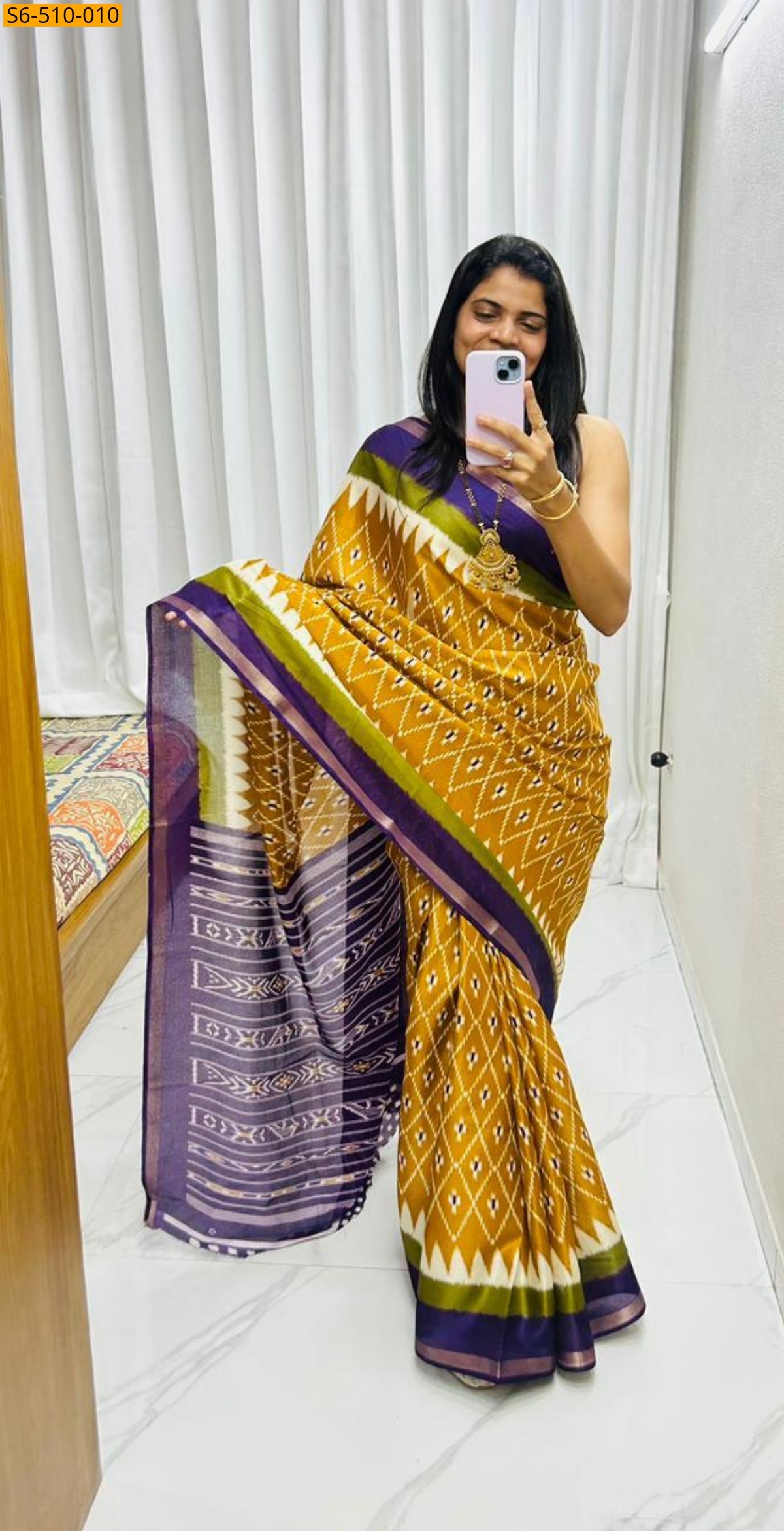 Mustard Fancy Mul Mul Cotton Saree