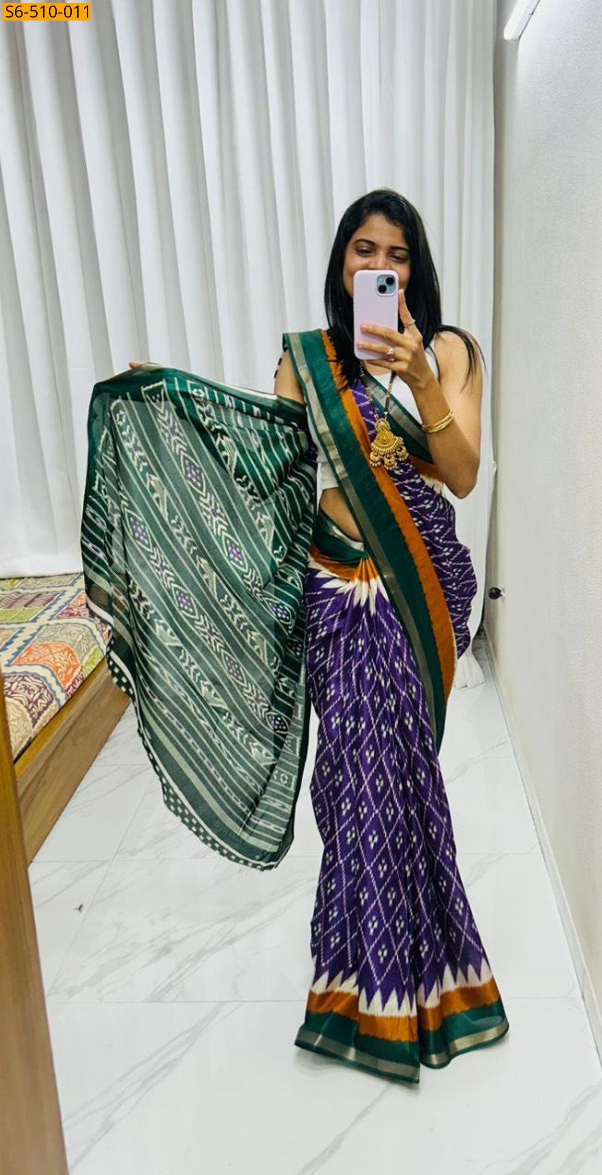 Violet Fancy Mul Mul Cotton Saree