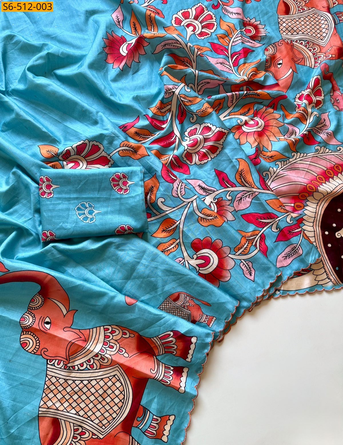 Blue Fancy Tusser Silk Saree