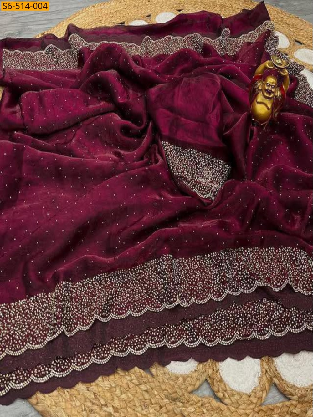 Fancy Space Sattin Soft Silk Saree