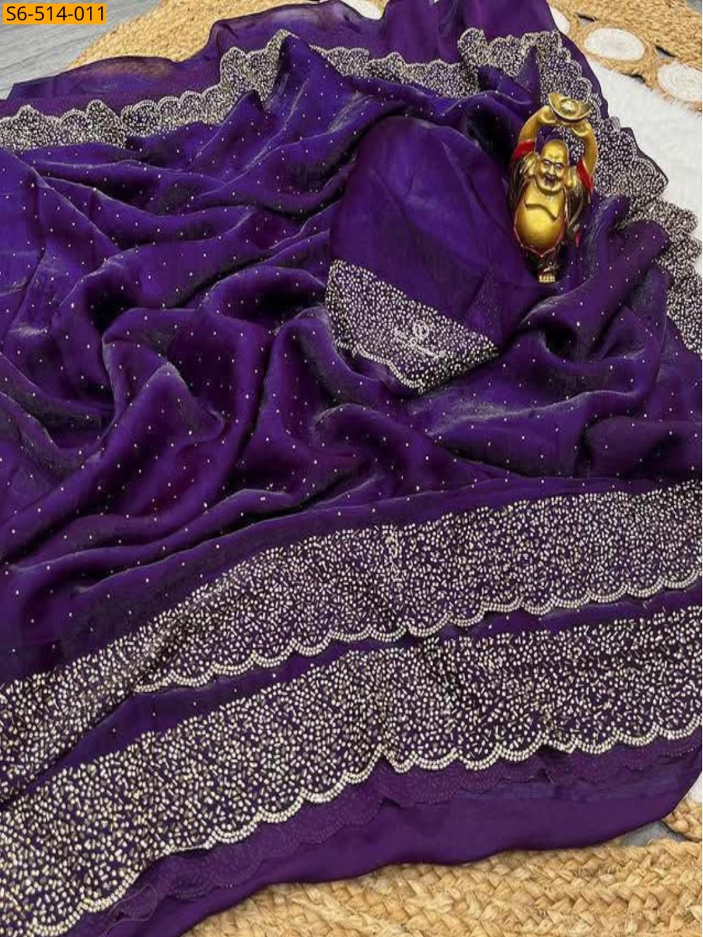 Fancy Space Sattin Soft Silk Saree