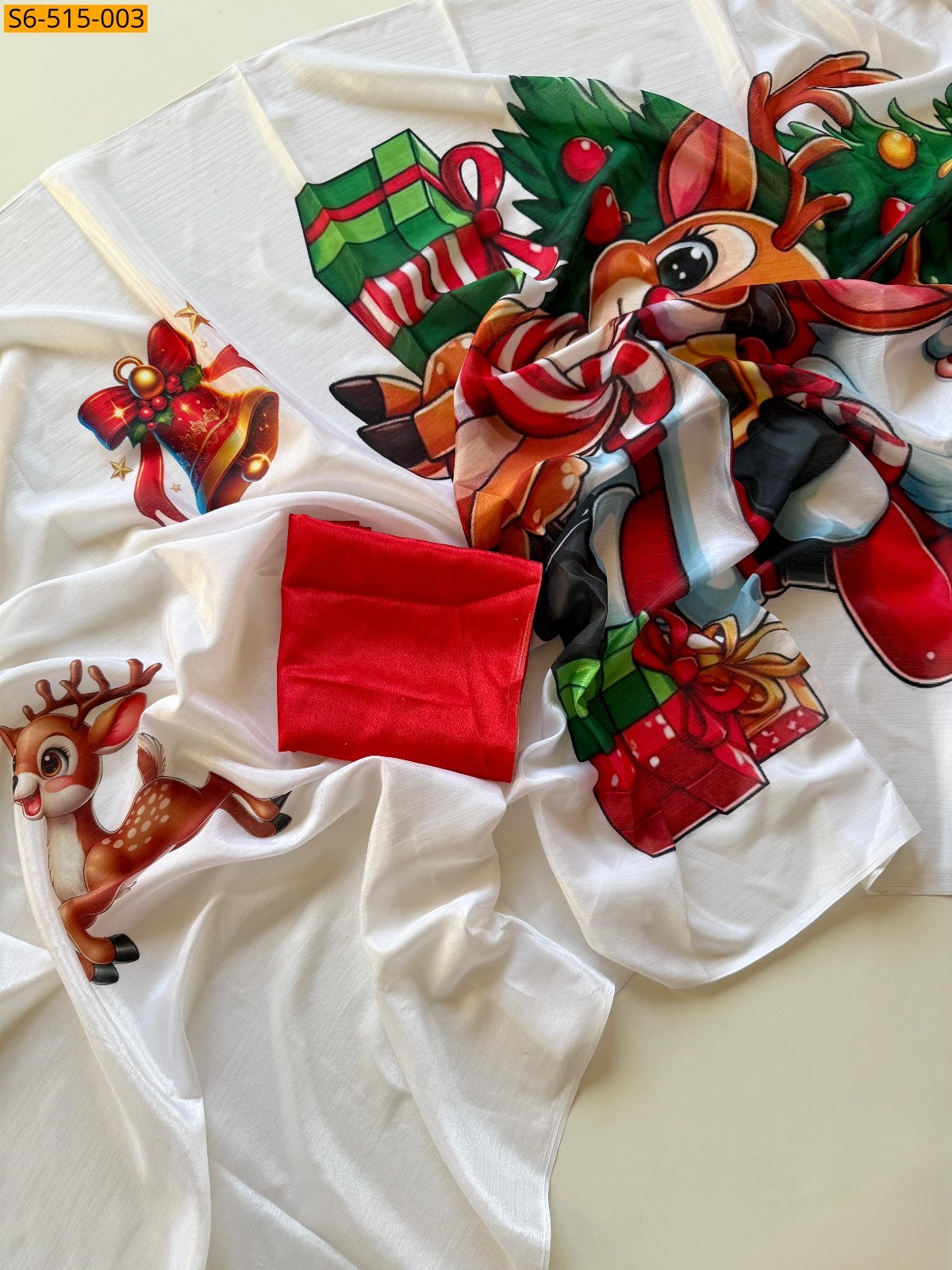 White Fancy Chinnon Saree