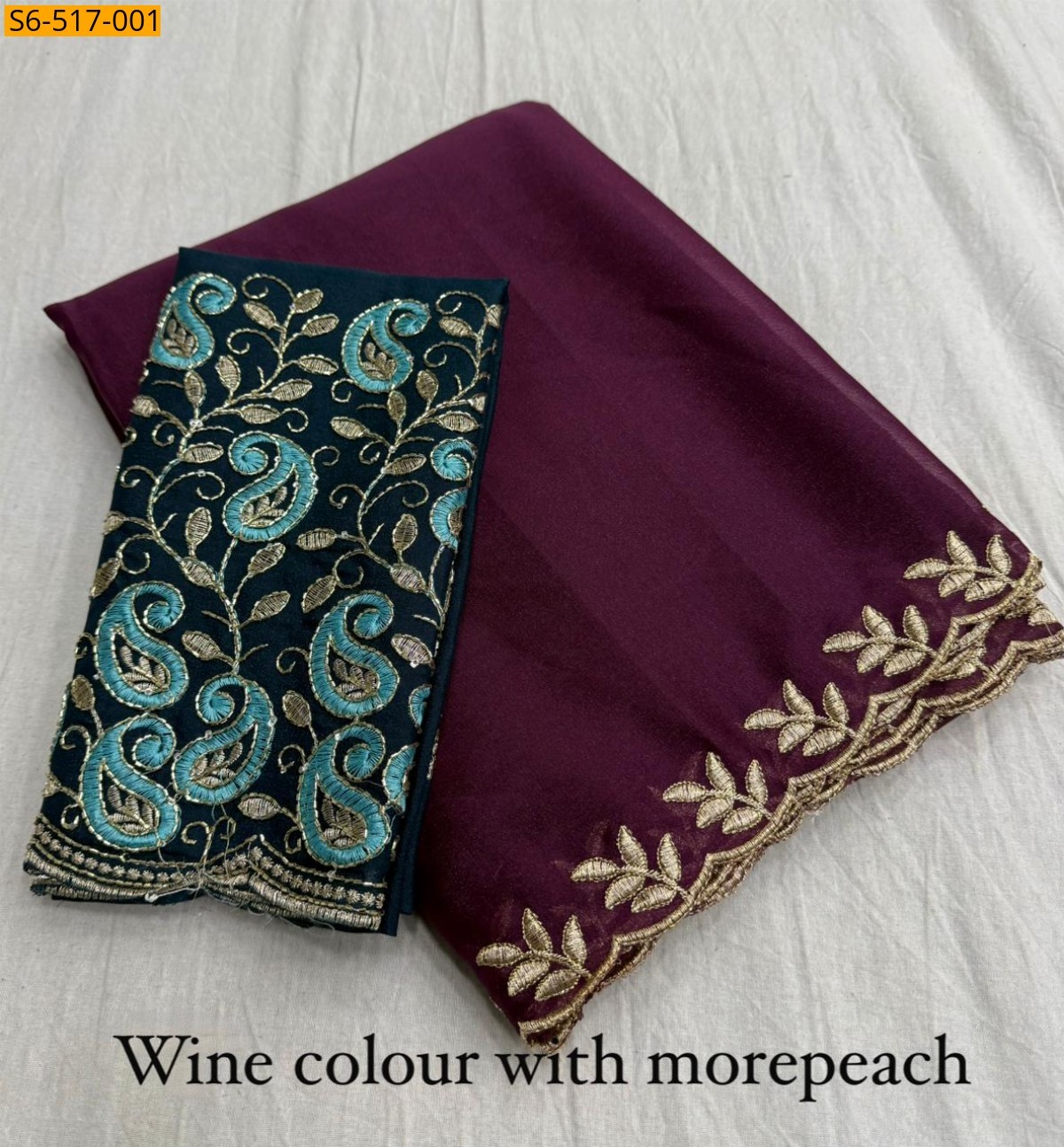 Wine Fancy Georgette Saree