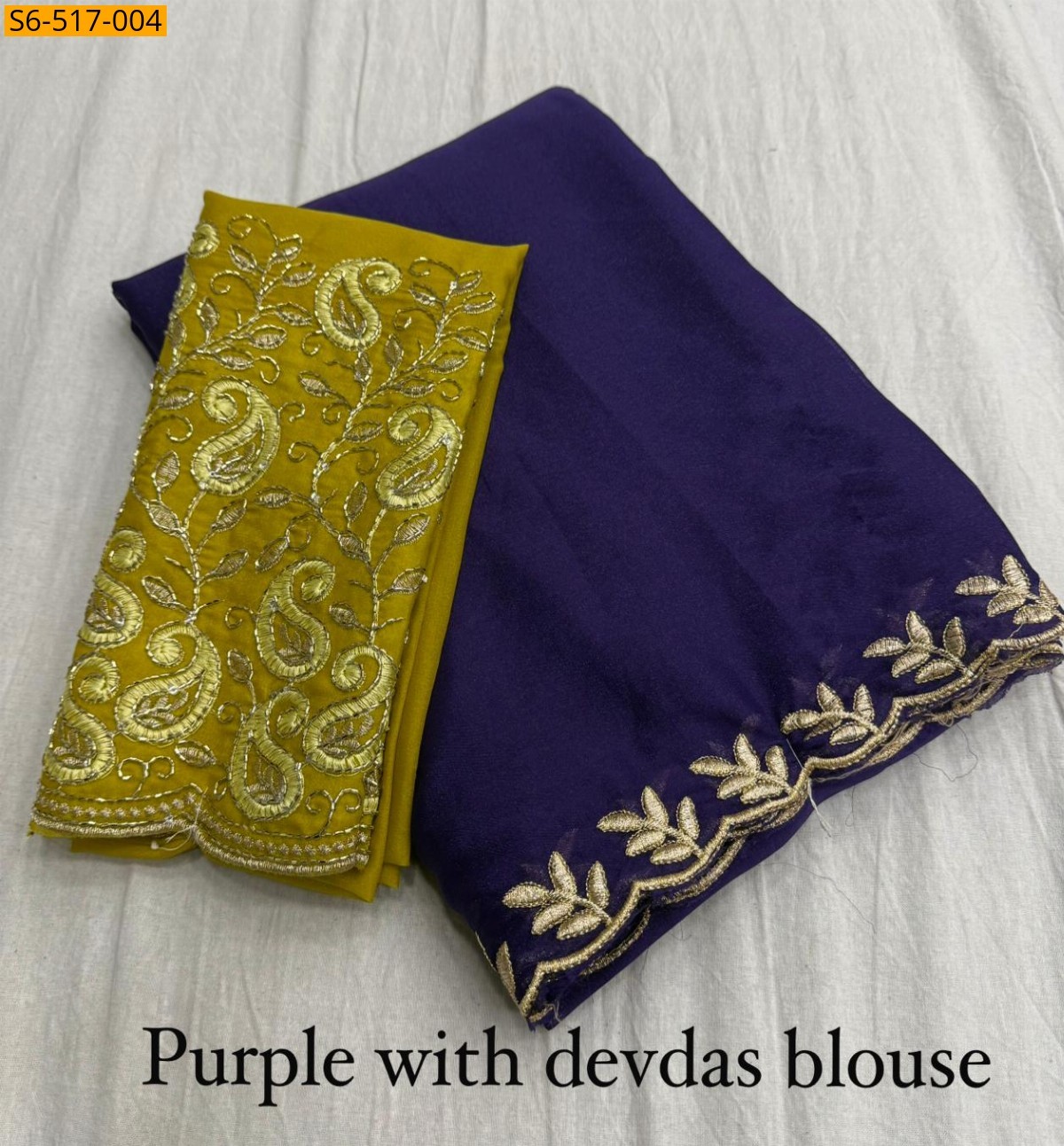 Purple Fancy Georgette Saree