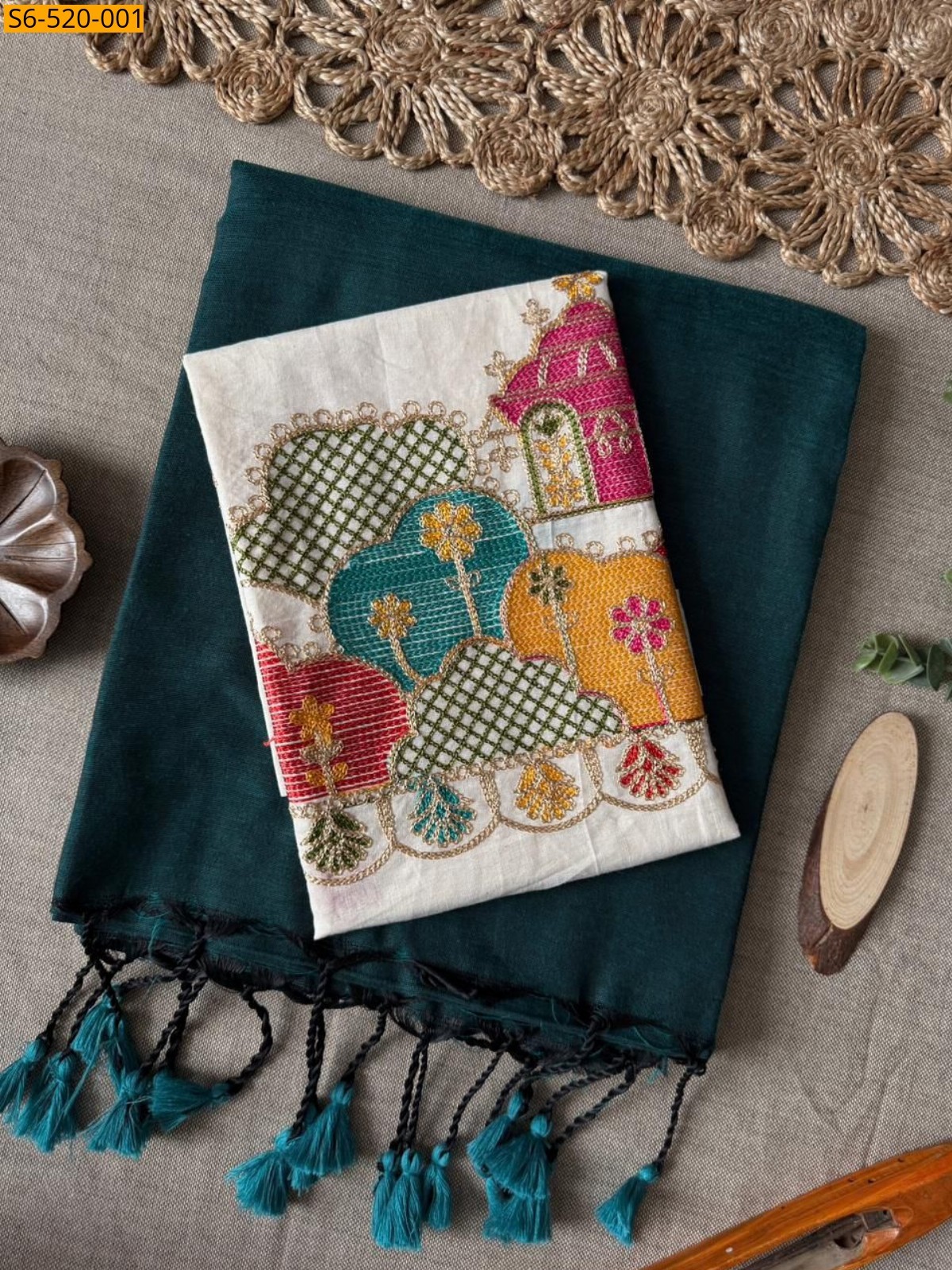 Green Khadi Cotton Saree