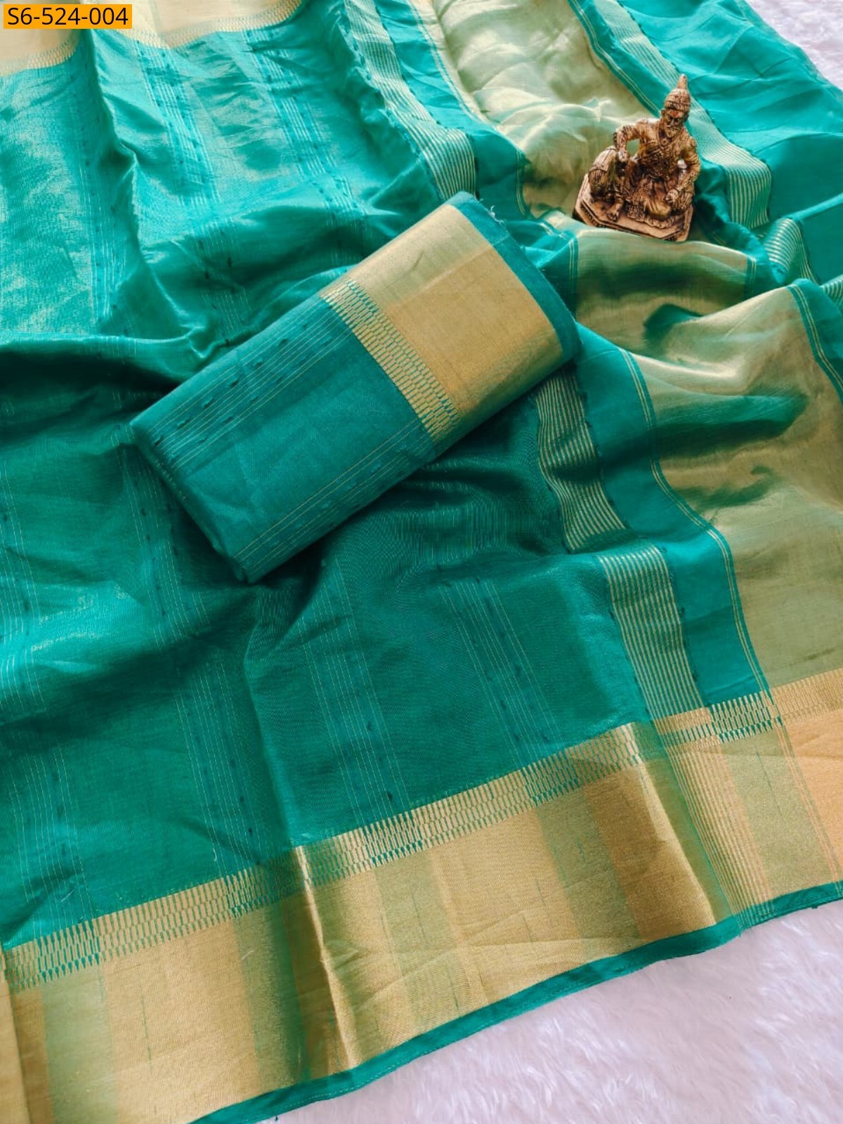 Green Fancy Maheshwari silk saree