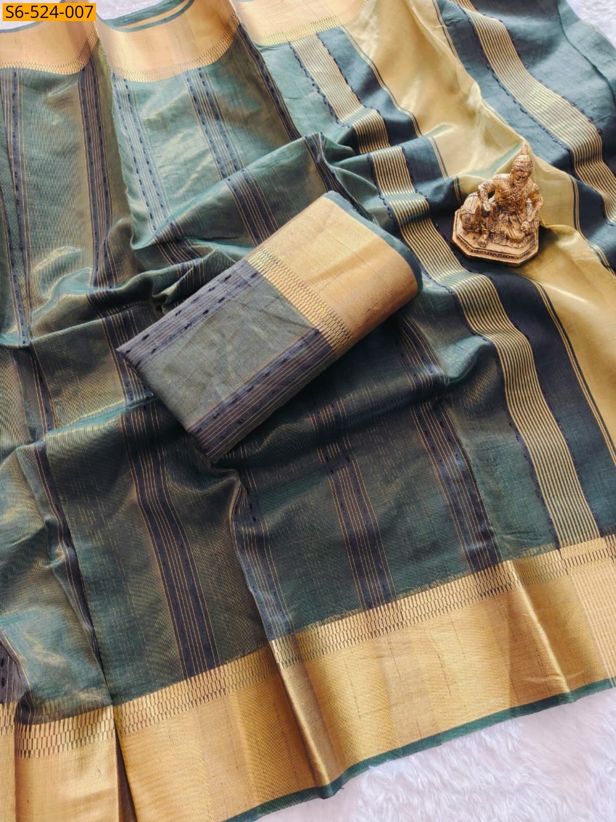 Gray Fancy Maheshwari silk saree