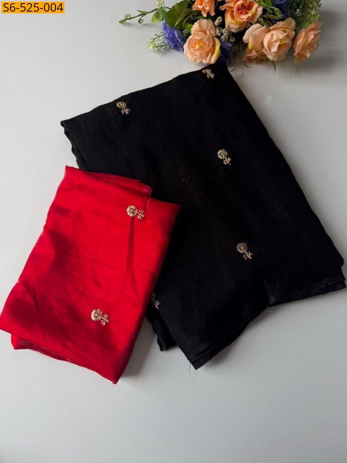 Blue Fendy Satin Dual Shade Sarees