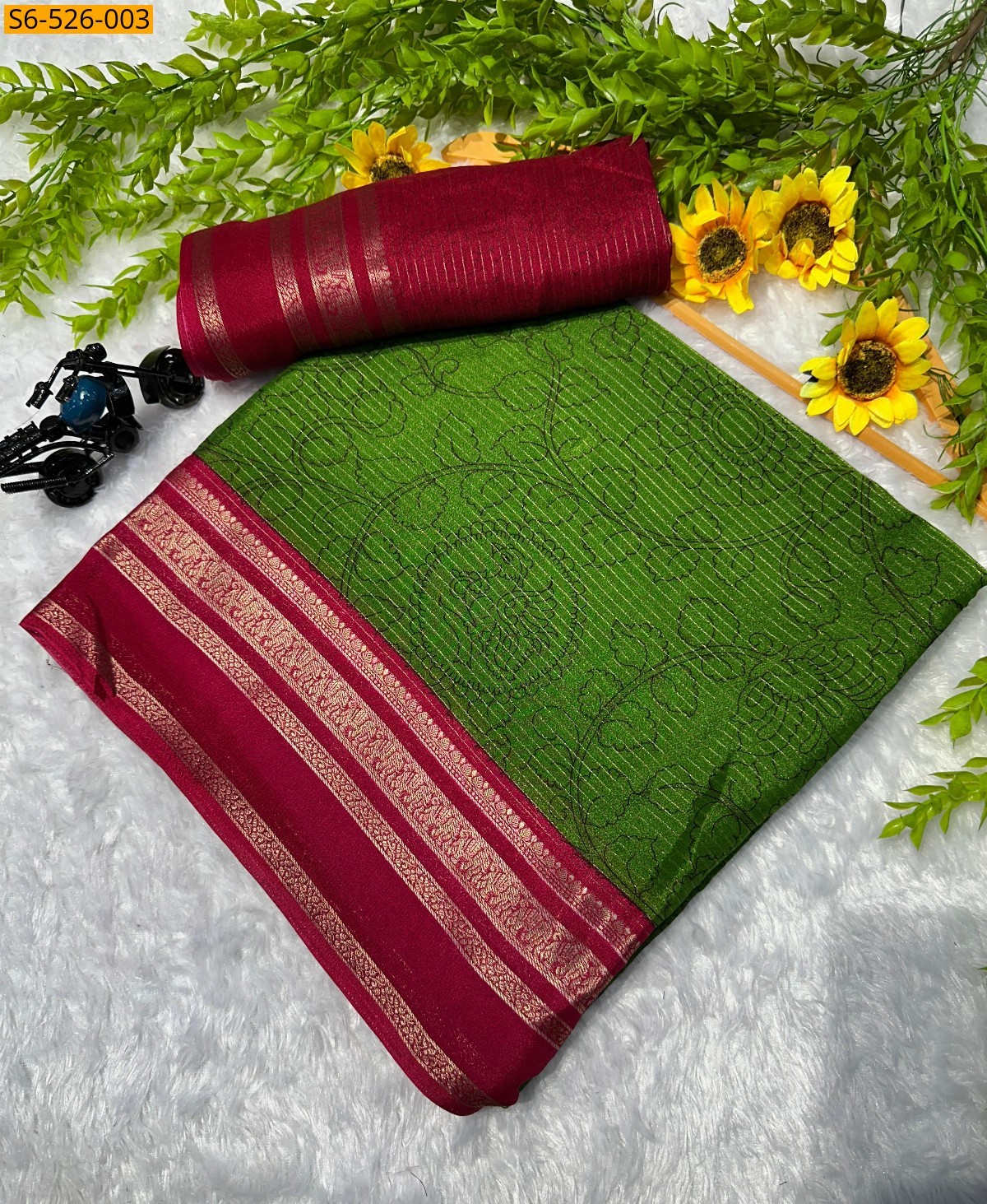 Green Fancy Mysore silk saree