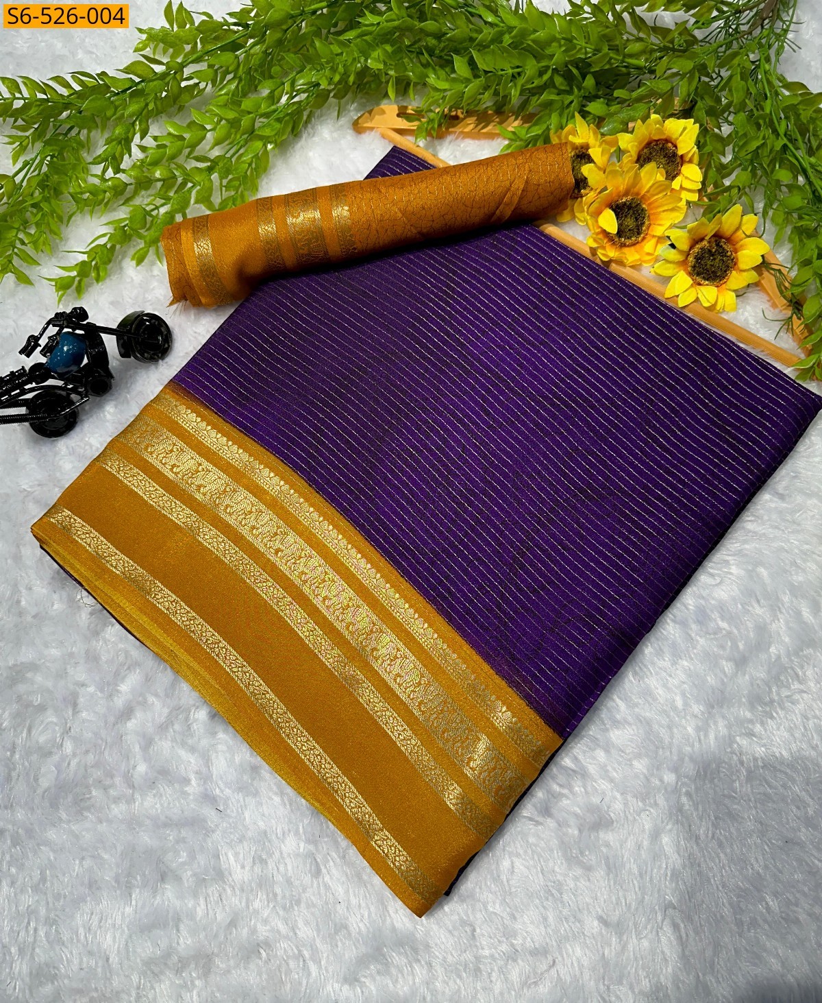 Purple Fancy Mysore silk saree