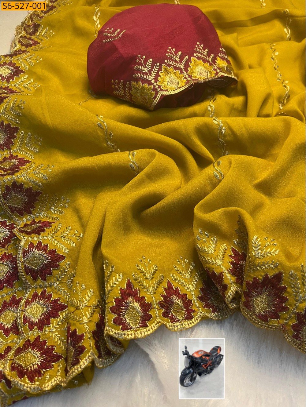 Mustard yellow Fancy Star georgette saree Mustard yellow Fancy Star georgette saree