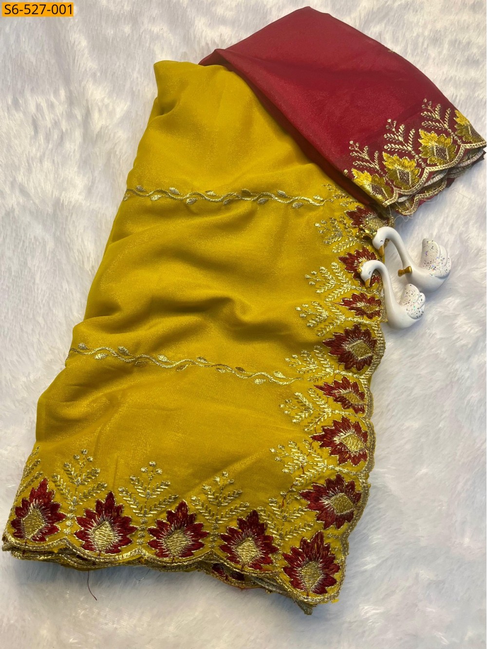 Mustard yellow Fancy Star georgette saree Mustard yellow Fancy Star georgette saree