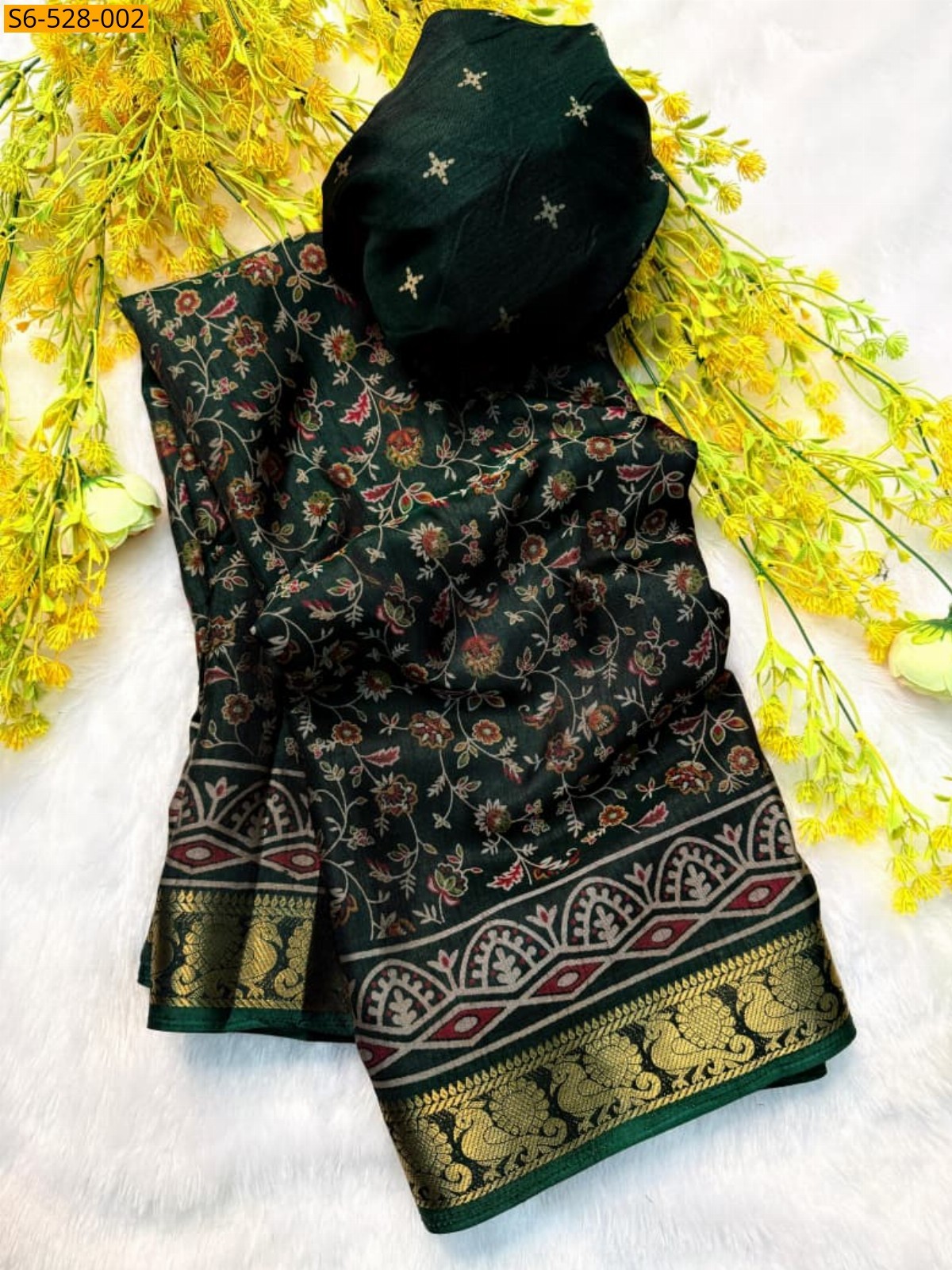 Green Fancy Dola silk sarees