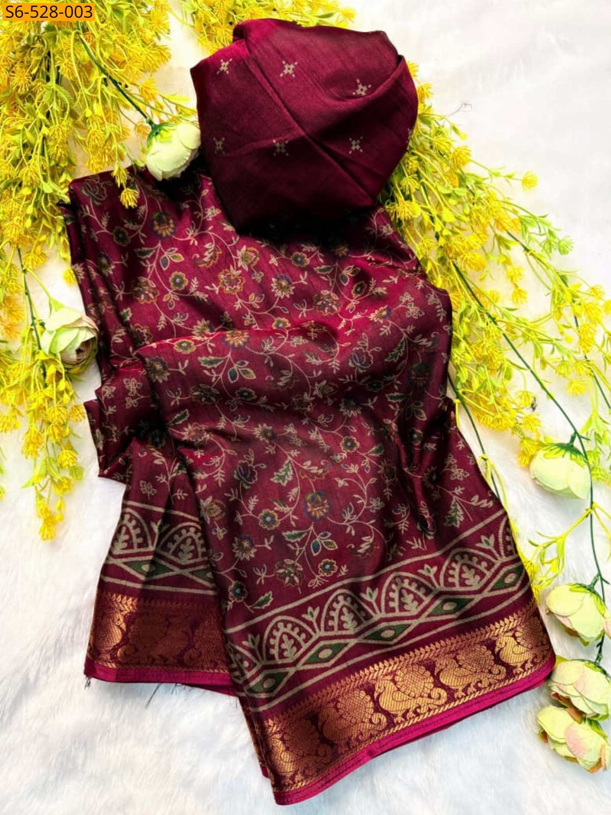 Maroon Fancy Dola silk sarees