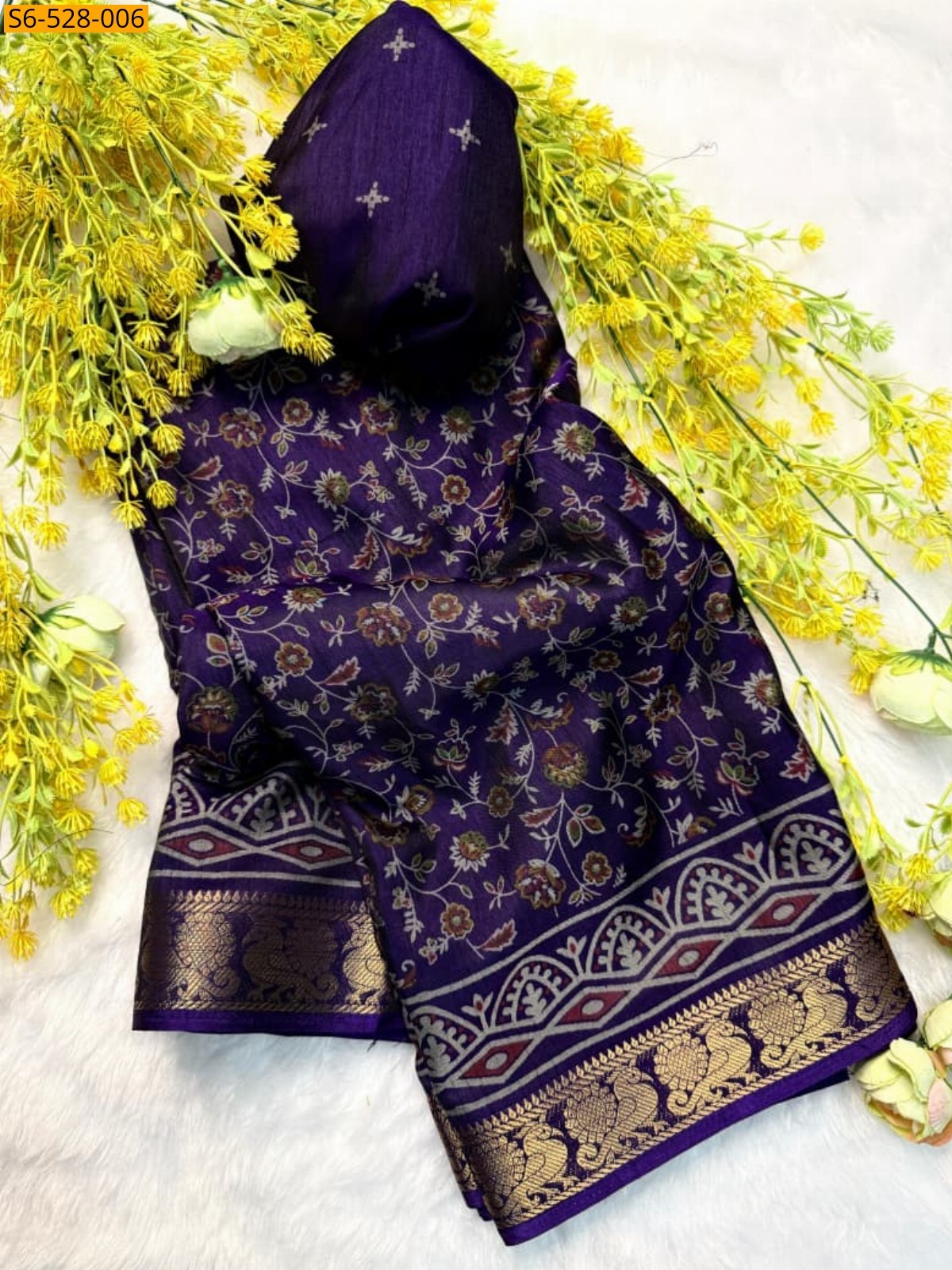 Purple Fancy Dola silk sarees