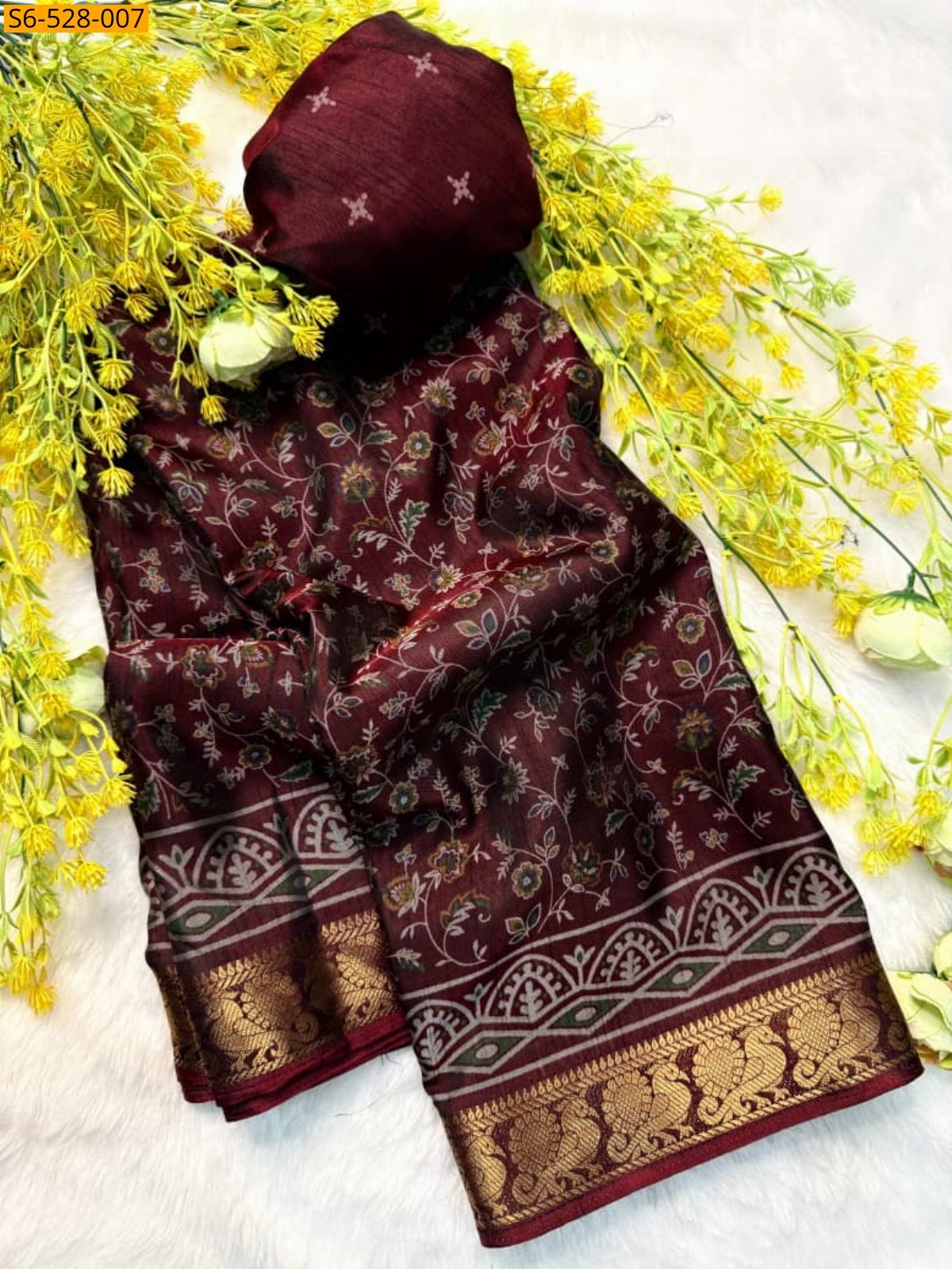 Maroon Fancy Dola silk sarees