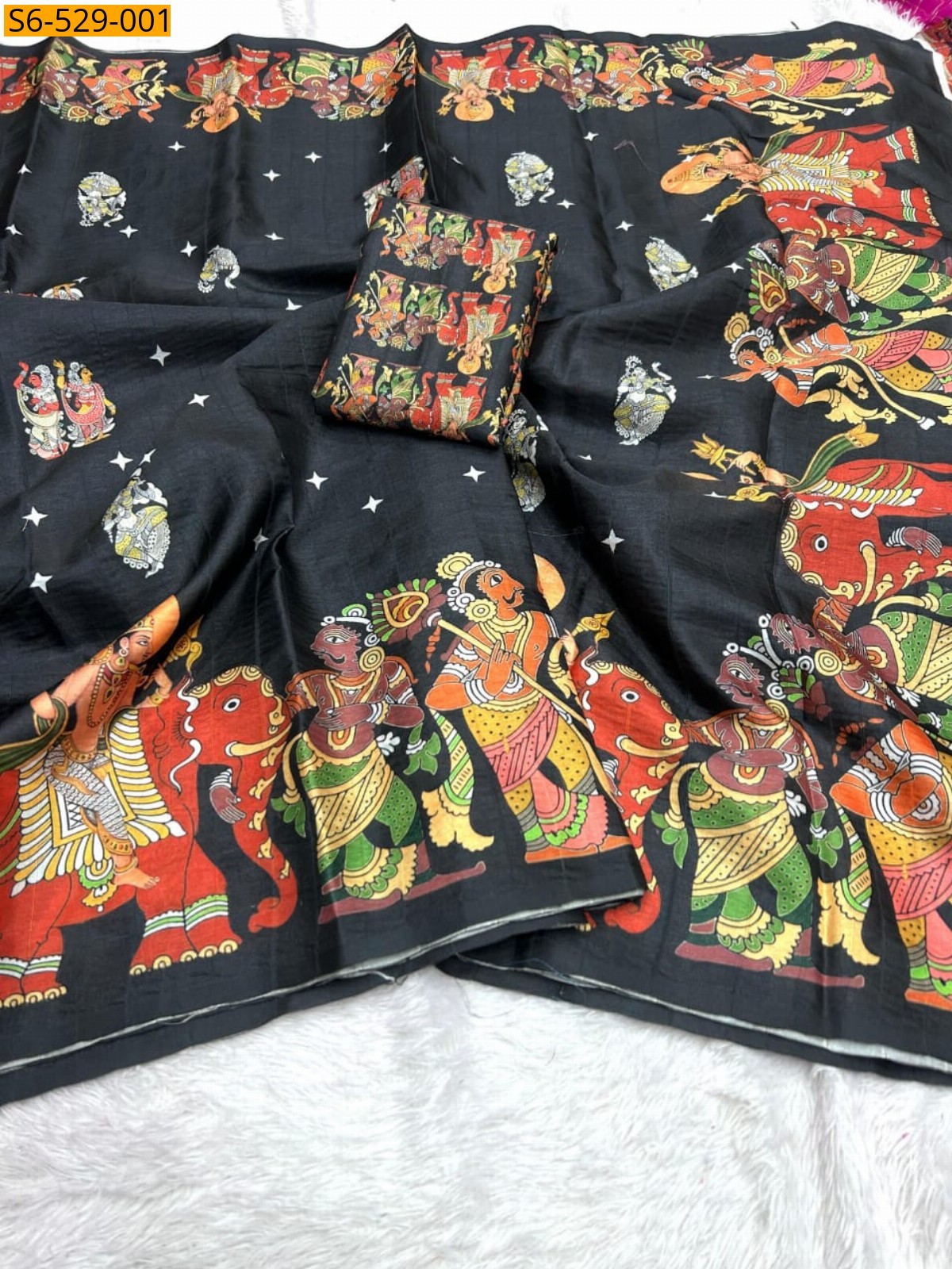 Black Fancy Tussar silk sarees