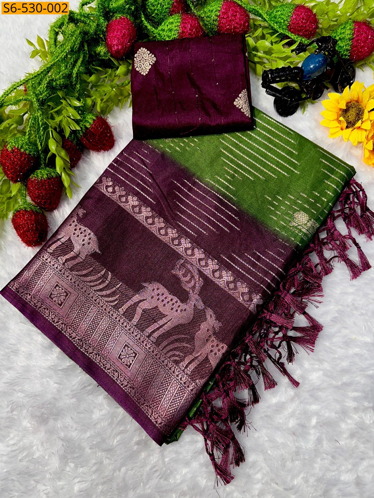 Green Fancy Mysore silk saree