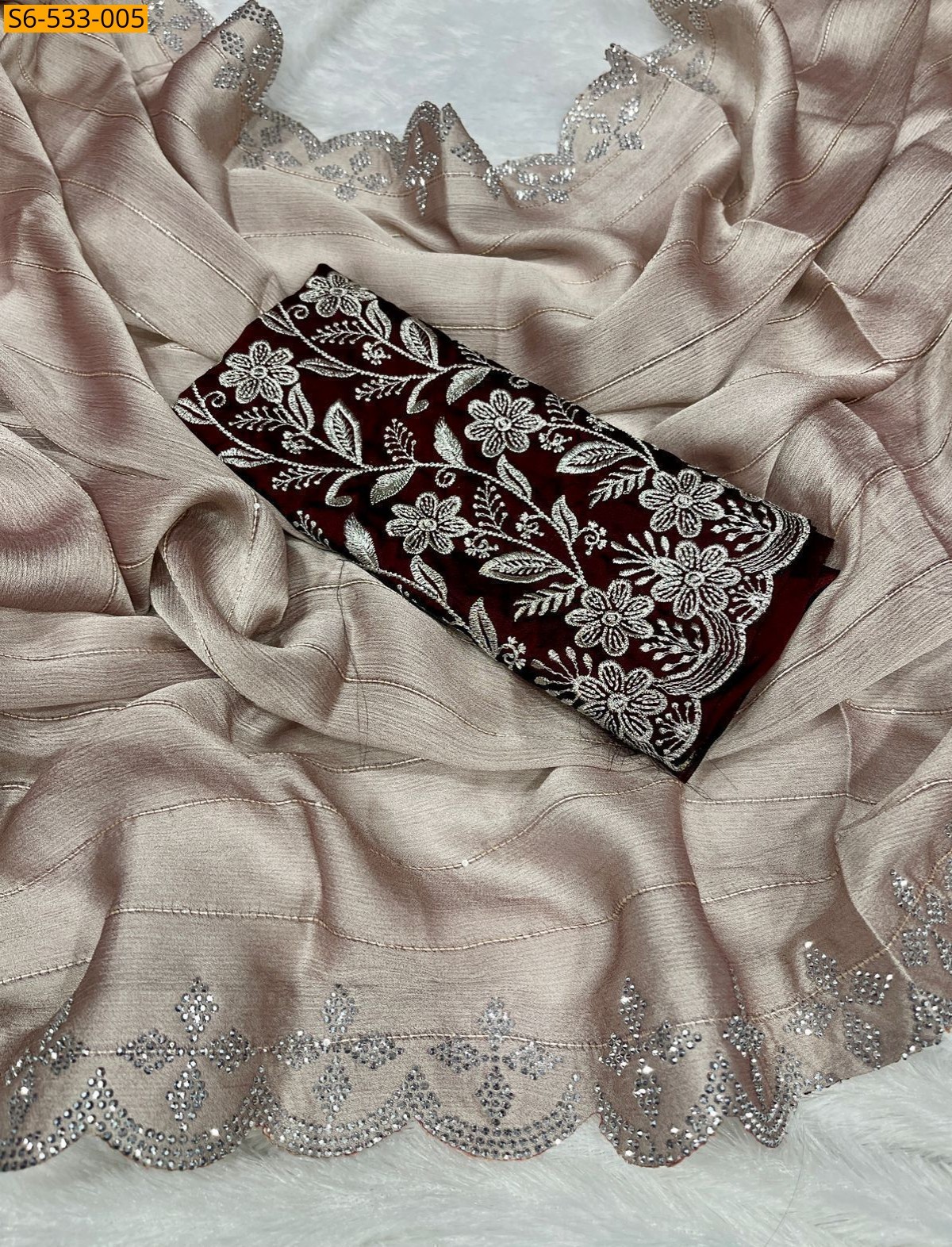 Green Fancy Moss Chiffon saree