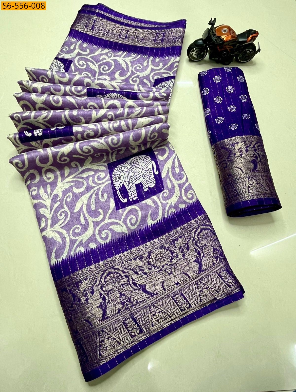 Lavender Rekko silk Saree