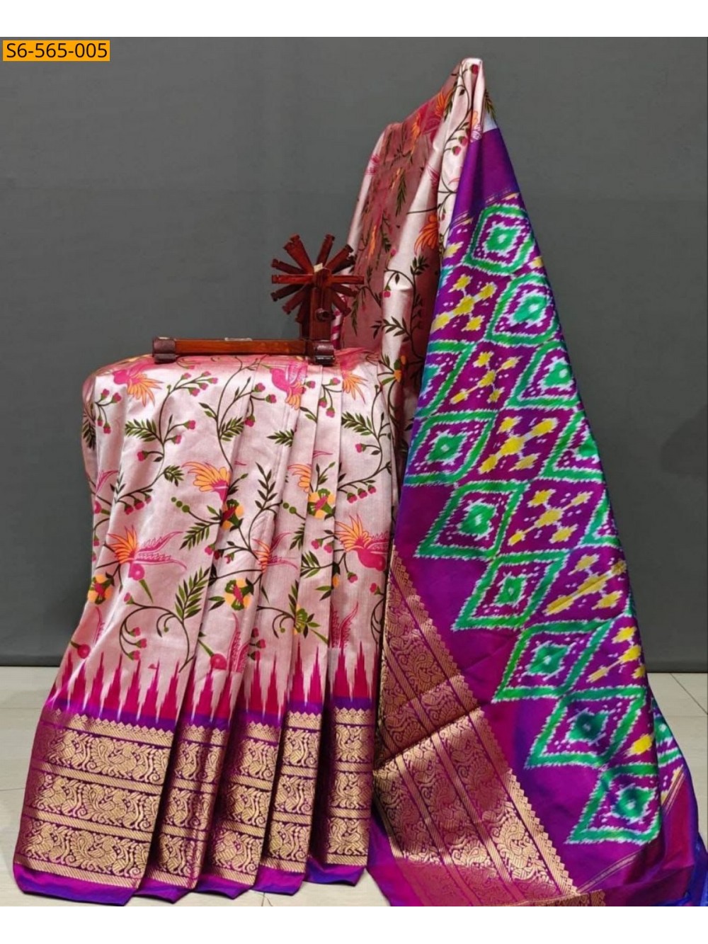 Fancy Double weaving Printed Sarees