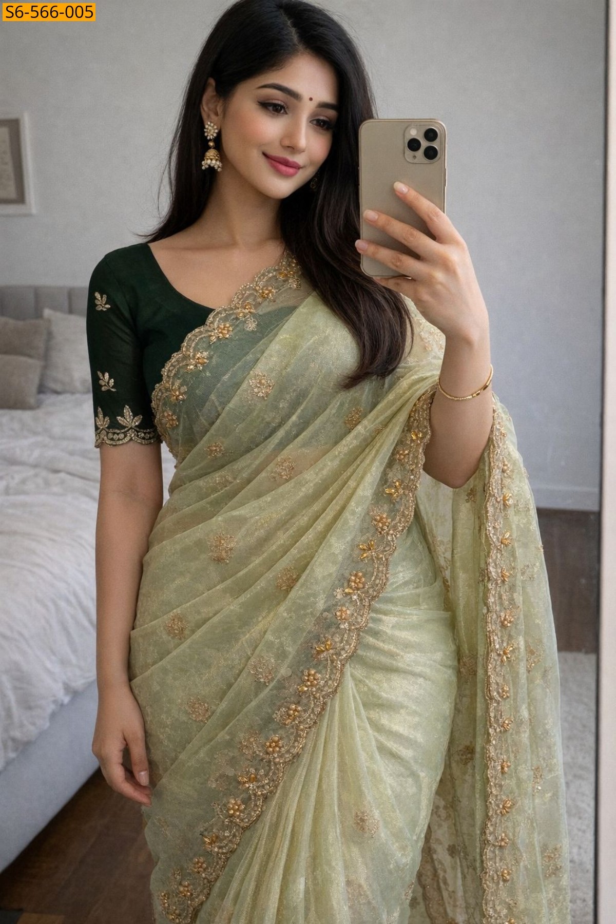 Yellow Soft twills organza saree