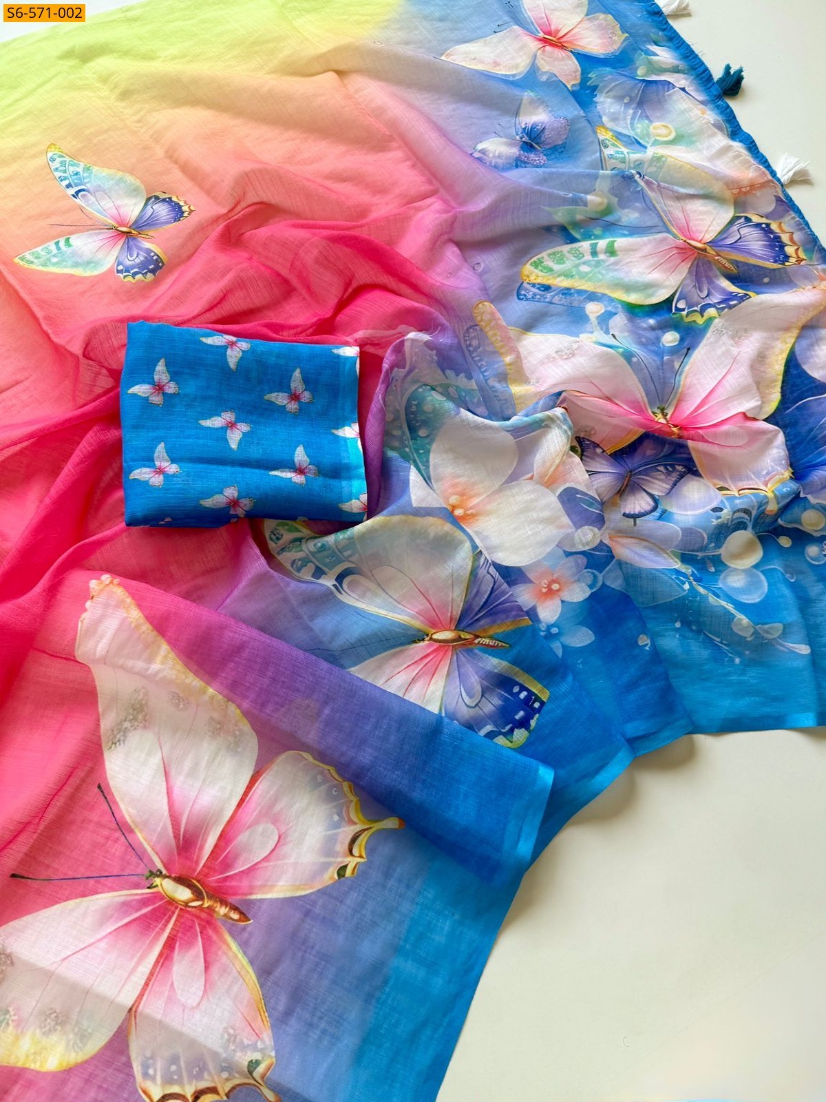 Red Fancy Soft Linen Saree