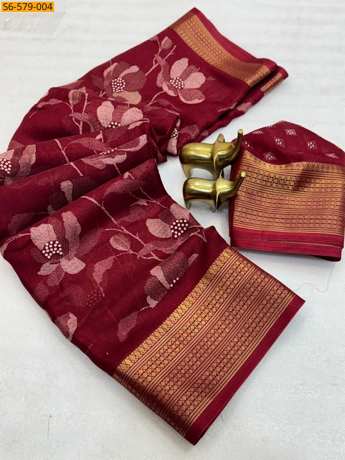 Red Fancy Marshmellow Saree