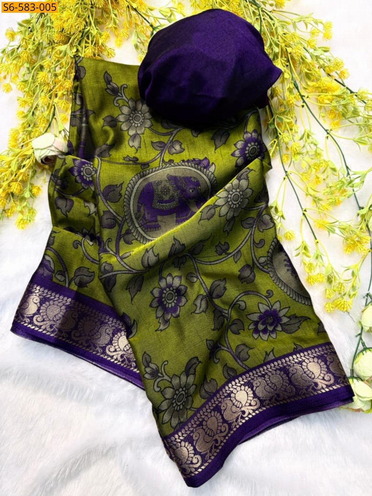 Green Soft dola silk Sarees