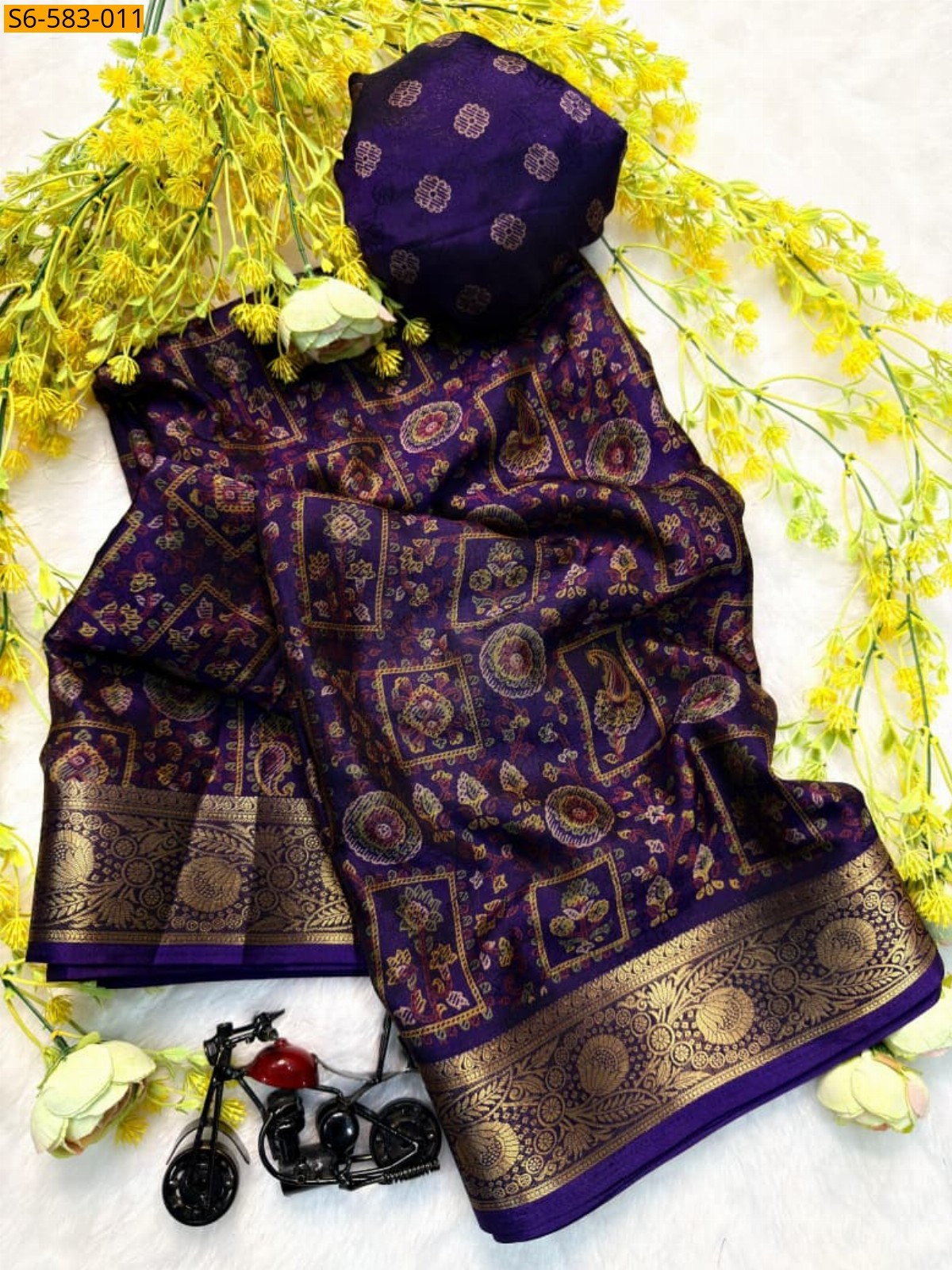 Purple Soft dola silk Sarees