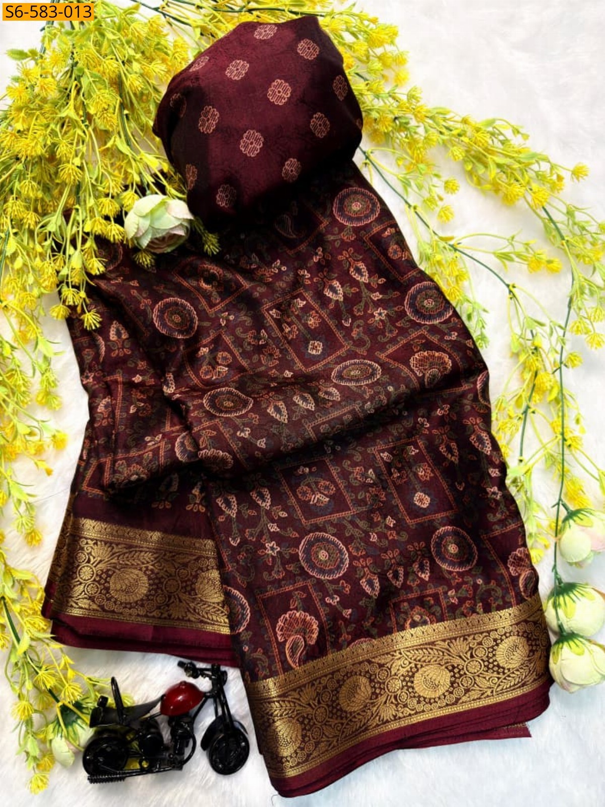Maroon Soft dola silk Sarees