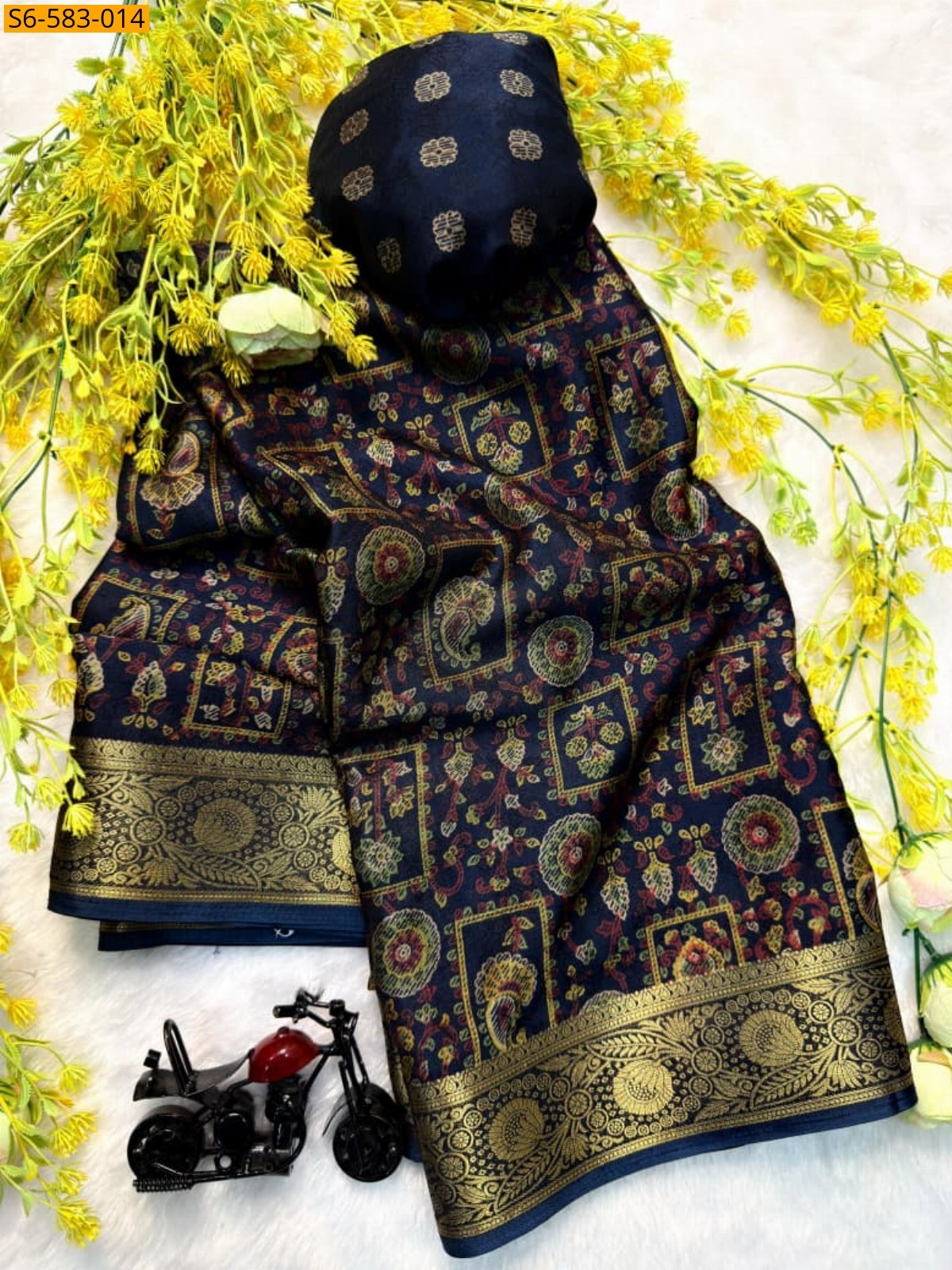 Navy Blue Soft dola silk Sarees