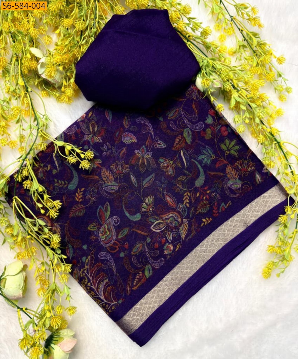 Navy Blue Organza silk Sarees