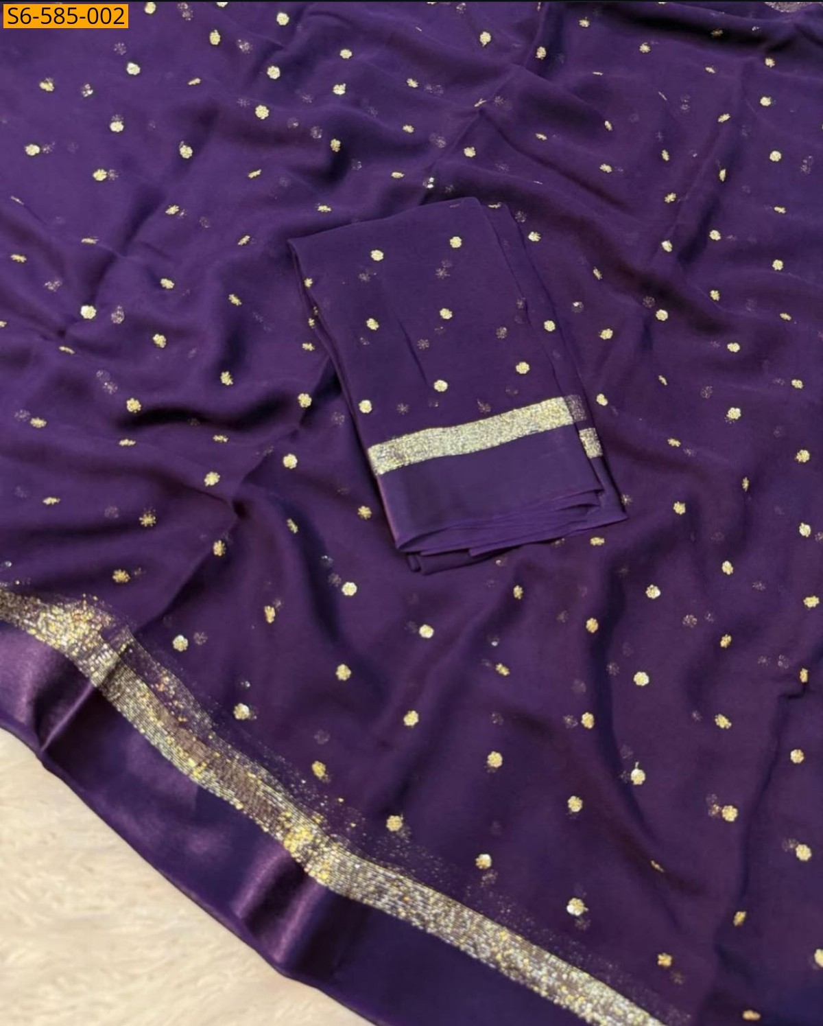 Violet Viscose georgette Sarees