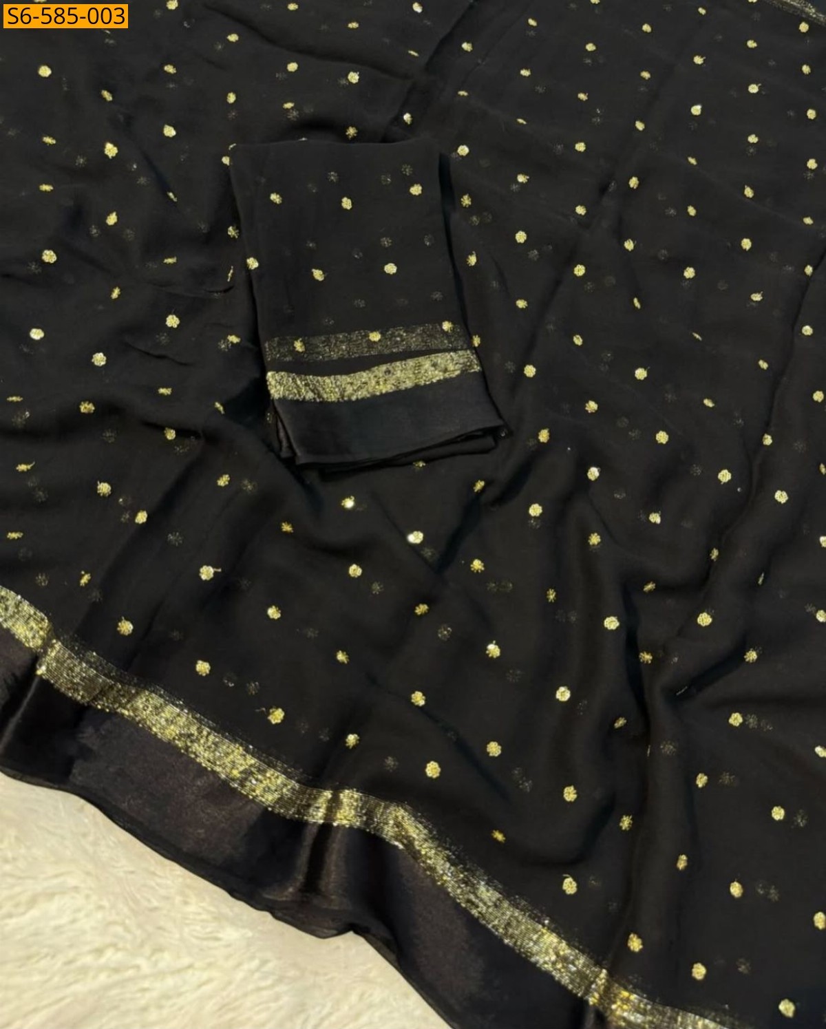 Black Viscose georgette Sarees