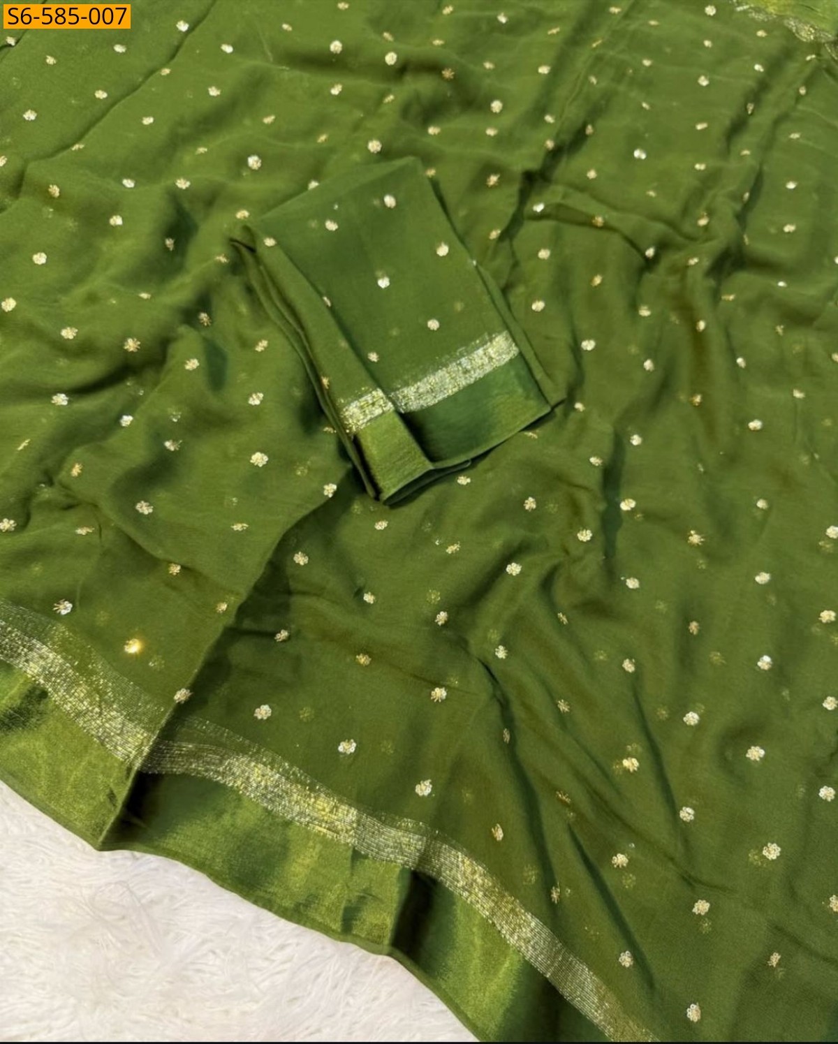 Green Viscose georgette Sarees